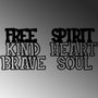 Wallity Heart Brave Soul - Escultura de pared de metal negra